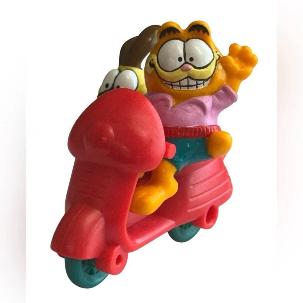 Vintage 1980's McDonalds Garfield Odie on Scooters Happy Meal Toys 4 Pieces